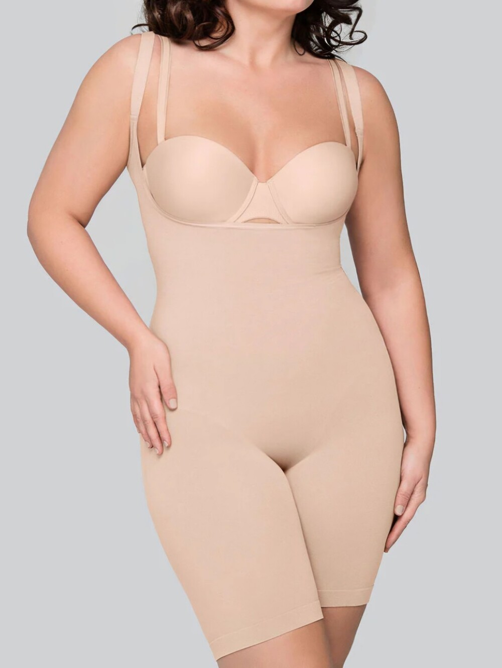 Shapewear Body Wrap Nude Bodysuit Seamless Firm Support 55305. Sz 2X